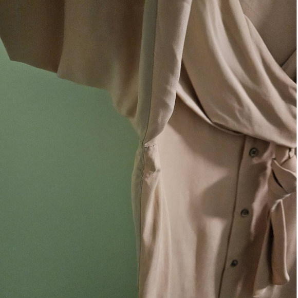 VINTAGE 1980s Anne Pinkerton Collection Beige Silk Blouse Est. Size XL - Picture 10 of 12